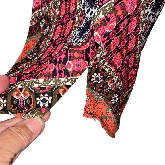 MY MICHELLE Tunic High Low Lattice Detail Orange Black Pink Women Size XL NWT - Picture 6 of 14